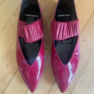 Pierre Hardy Red Patent & Napa Leather Flat